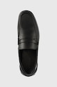 Calvin Klein mocasini de piele Logo Hw Driver negru HM0HM00654.BEH