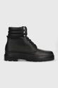 czarny Calvin Klein trapery skórzane Combat Boot Mono Męski