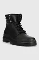 Δερμάτινες μπότες πεζοπορίας Calvin Klein Combat Boot Mono μαύρο