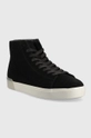 Замшеві кросівки Calvin Klein High Top Lace Up Sue чорний