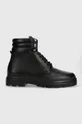 μαύρο Δερμάτινες μπότες πεζοπορίας Calvin Klein Combat Boot Pb Lth Ανδρικά