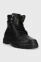 Kožené členkové topánky Calvin Klein Combat Boot Pb Lth čierna