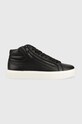 Calvin Klein sneakersy skórzane Planet friendly czarny HM0HM00810.BEH
