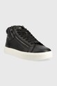 Calvin Klein sneakersy skórzane HM0HM00810.BEH czarny AW22