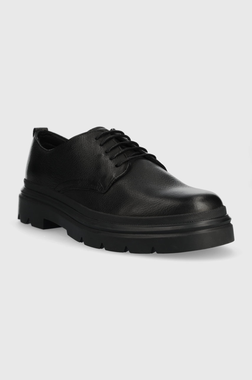 Kožené polobotky Calvin Klein Lace Up Derby černá