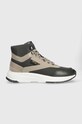 Tenisky Calvin Klein High Top Lace Up Mix semišová koža sivá HM0HM00759.0IM