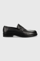 čierna Kožené mokasíny Calvin Klein Hardware Loafer Sm Lth Pánsky