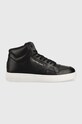 Шкіряні кросівки Calvin Klein Jeans Basket Cups Laceup High Planet friendly чорний YM0YM00498.BDS