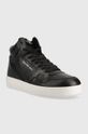 Kožené sneakers boty Calvin Klein Jeans Basket Cups Laceup High černá