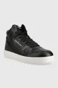 Calvin Klein Jeans sneakersy skórzane Basket Cups Laceup High czarny