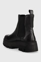 Obuwie Calvin Klein Jeans sztyblety skórzane Chunky Combat Chelsea YM0YM00479.BDS czarny