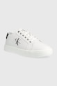 Δερμάτινα αθλητικά παπούτσια Calvin Klein Jeans Classic Cupsole Laceup Low CUPSOLE LACE UP LOW YM0YM00491.YAF λευκό AW22