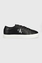Calvin Klein Jeans sneakersy skórzane Classic Cupsole Laceup Low Planet friendly czarny YM0YM00491.BDS