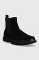 Замшеві черевики Calvin Klein Jeans Lug Mid Chelsea Boot чорний