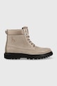 Calvin Klein Jeans cizme din piele intoarsa Lug Mid Laceup Boot Hike casual maro YM0YM00270.A03