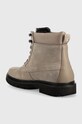 Încălțăminte Calvin Klein Jeans cizme din piele intoarsa Lug Mid Laceup Boot Hike YM0YM00270.A03 maro