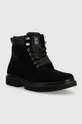 Semišové členkové topánky Calvin Klein Jeans Lug Mid Laceup Boot Hike čierna
