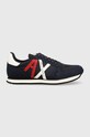 Armani Exchange sneakersy imitacja skóry licowej granatowy XUX017.XCC68.S129