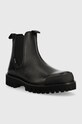 Armani Exchange bőr bokacsizma XUM009.XV617.00002 fekete AW22