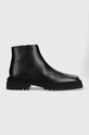 Trussardi buty skórzane Zephyr Ankle skóra licowa czarny 77A00447.2P000194.K299