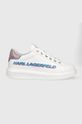 bílá Kožené sneakers boty Karl Lagerfeld Kapri Mens Pánský