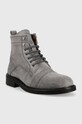 Guess botine de piele întoarsă Arco Lace Up FM8ALU.SUE10.GREY gri AW22