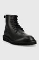 Kožené topánky HUGO District čierna