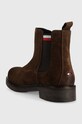 Παπούτσια Σουέτ μπότες τσέλσι Tommy Hilfiger FM0FM04202.GT6 καφέ