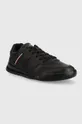 Δερμάτινα αθλητικά παπούτσια Tommy Hilfiger Lightweight Leather Detail Cup μαύρο