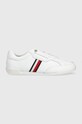Sneakers boty Tommy Hilfiger imitace kůže bílá FM0FM04277.YBR