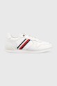 Sneakers boty Tommy Hilfiger přírodní kůže bílá FM0FM04281.YBR