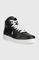 Polo Ralph Lauren sneakersy skórzane Polo Crt 809877680002.001 czarny AW22