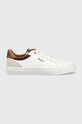 Sneakers boty Pepe Jeans KENTON COURT imitace kůže bílá PMS30839.999