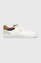 Кросівки Pepe Jeans Kenton Court імітація лицьової шкіри білий PMS30839.999