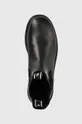 μαύρο Δερμάτινες μπότες τσέλσι Karl Lagerfeld Troupe MensTROUPE MENS