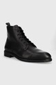 Kožené topánky AllSaints MZ014S čierna AW23
