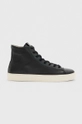 μαύρο Δερμάτινα ελαφριά παπούτσια AllSaints Slone High Top Ανδρικά