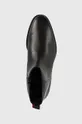 čierna Kožená obuv HUGO Kyron