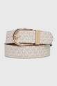 Oboustranný kožený pásek MICHAEL Michael Kors béžová 558414
