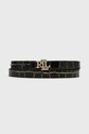 Doplňky Oboustranný kožený pásek Lauren Ralph Lauren 412883716001 černá