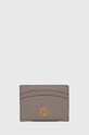 Tory Burch etui na karty skórzane drobny wzór szary 84070.082