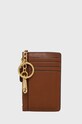 Шкіряний чохол на банківські карти Lauren Ralph Lauren 432876731001 коричневий AW22