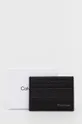 чёрный Кожаный чехол на карты Calvin Klein