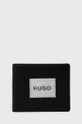 czarny HUGO portfel skórzany Męski