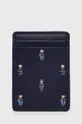 σκούρο μπλε Δερμάτινη θήκη για κάρτες Polo Ralph Lauren Ανδρικά