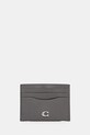 Kožni etui za kartice Coach bez uzorka siva CC129
