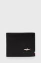 černá Kožená peněženka Aeronautica Militare Pánský