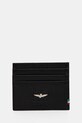 Aeronautica Militare etui na karty skórzane skóra licowa czarny AM106