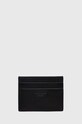 Usnjen etui za kartice Abercrombie & Fitch Zrnato usnje črna KI112.3083.900