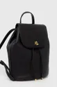 Kožený ruksak Lauren Ralph Lauren čierna